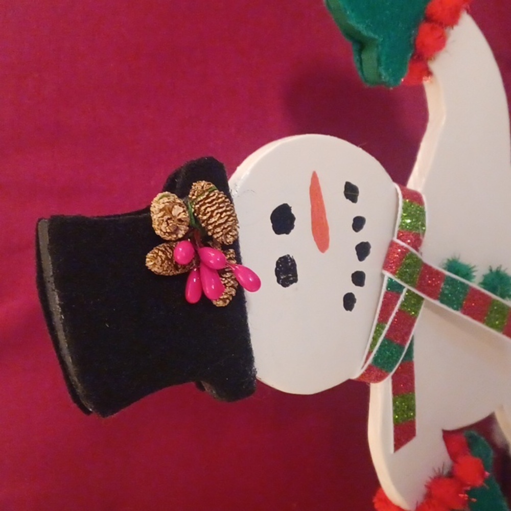 Wooden Snowman NWOT - Picture 4 of 4
